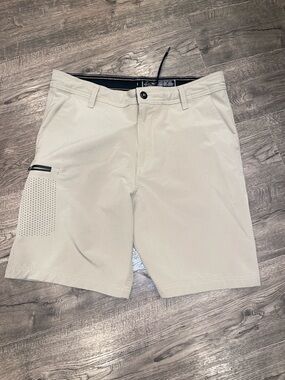 George Light Beige Flat-Front Men's Shorts